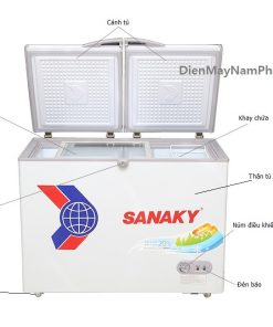 Cấu trúc tủ đông Sanaky VH-2599A1 208L dàn đồng