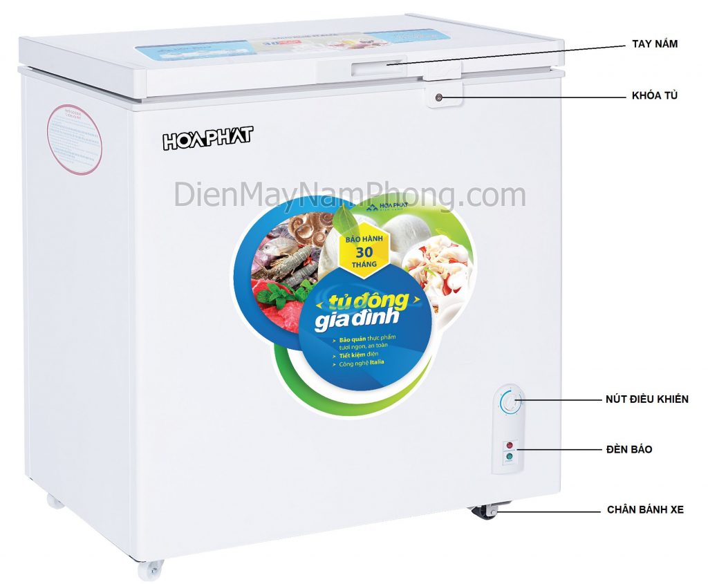 Tủ đông Hòa phát 162 lít HCF336S1N1, 1 ngăn 1 chế độ đông