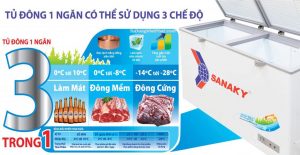 Tủ đông Sanaky thêm chức năng làm mát có thể bảo quản bia, nước ngọt